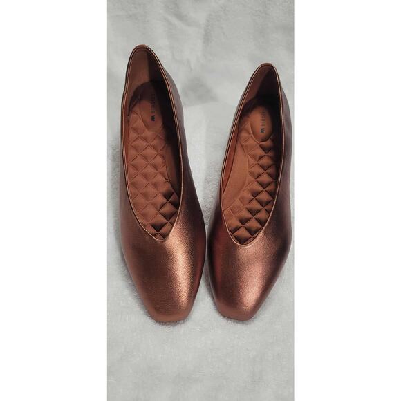 NWT Women's Birdies The Crane Copper Square Toe Leather Ballet Flats size 10.5 - Picture 2 of 7